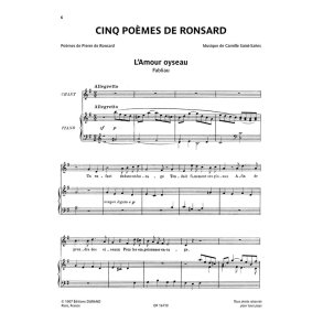 Cinq Poèmes de Ronsard : pour chant et piano